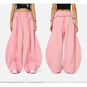 NWT Aelfric Eden Pink Stripe Super Baggy Barrel Sweatpants | Size S